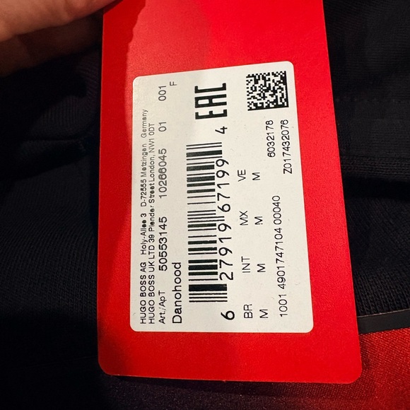 Hugo Boss Men's Danohood Long-Sleeve Logo Hoodie | size: M | Color:Black - Picture 9 of 10